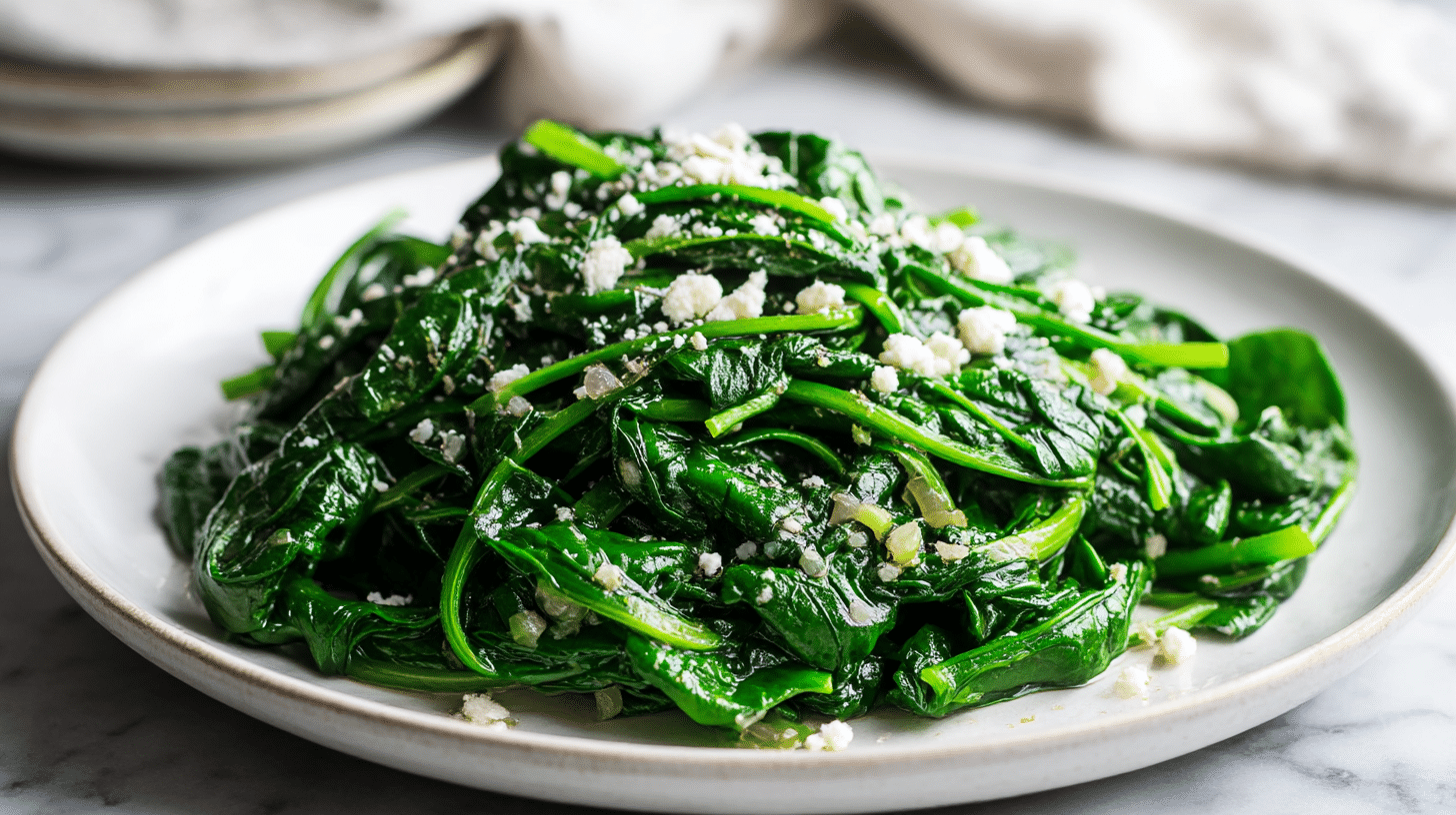 Zdrowy szpinak z air fryer na stole