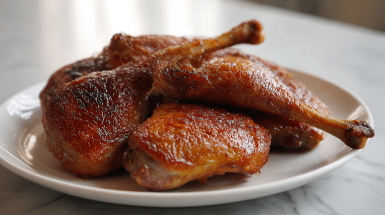 Udka kacze air fryer przyrządzają się z chrupiącą skórką i soczystym mięsem.
