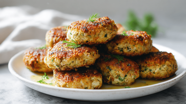 wegańskie kotlety air fryer z pieczarkami na talerzu