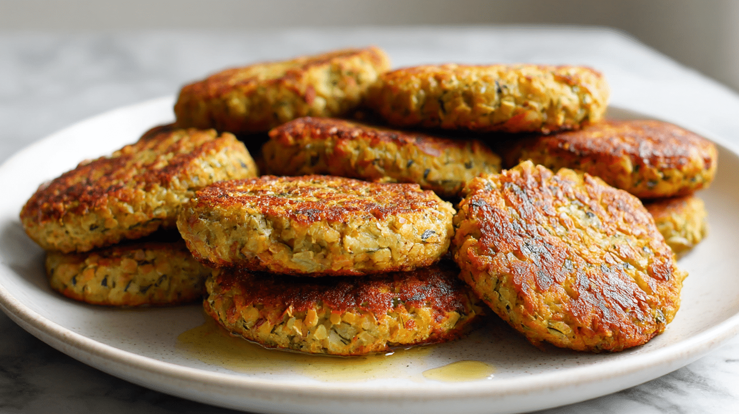 wegańskie kotlety air fryer z warzywami jako dodatek