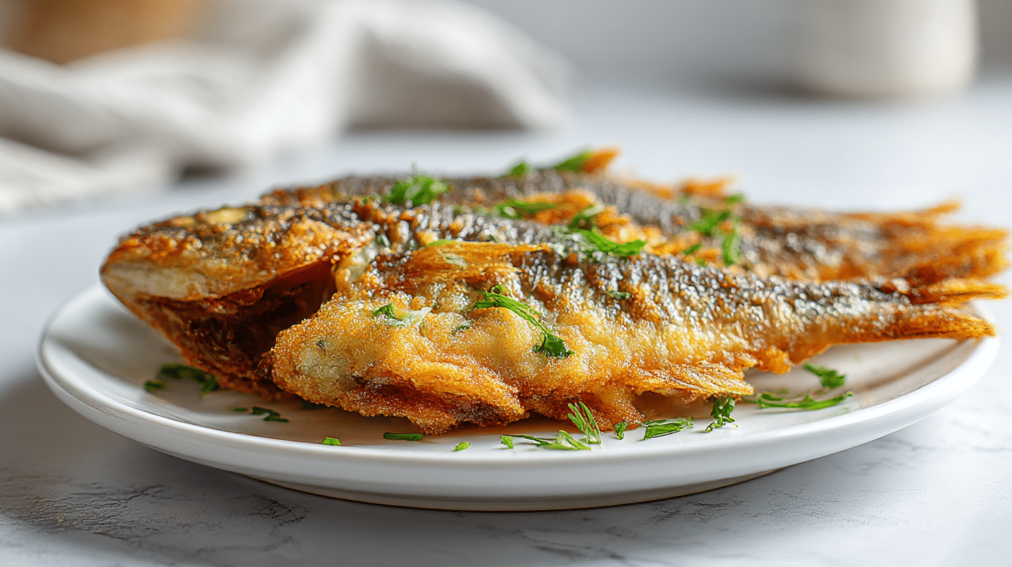 Karp z air fryer smacznie przygotowany na talerzu