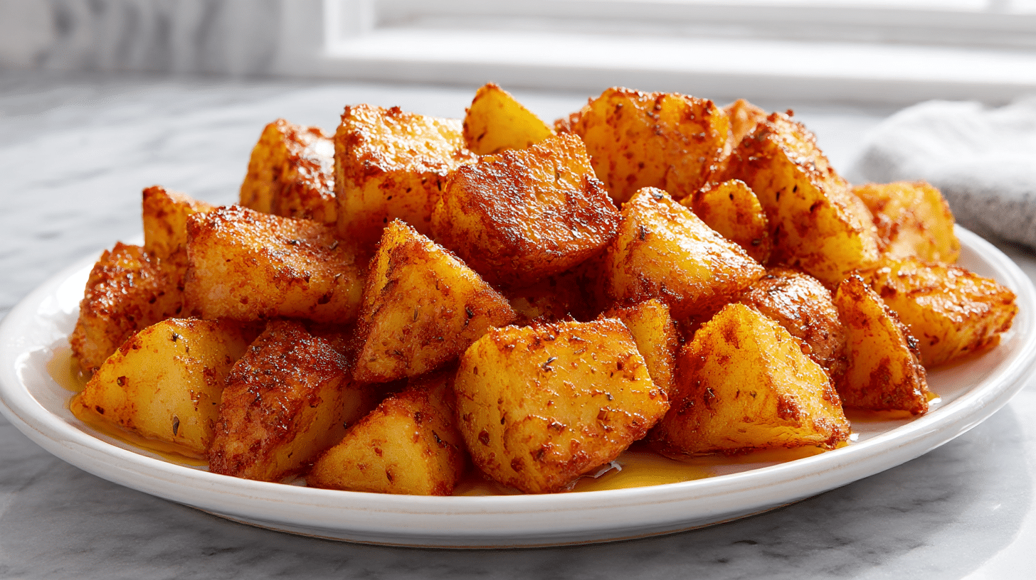 Pyszne ziemniaki BBQ air fryer gotowe do podania