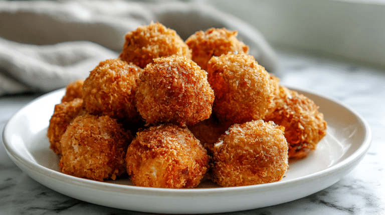 kulki z kurczaka air fryer na talerzu