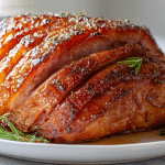 Pyszna szynka pieczona air fryer gotowa do podania.