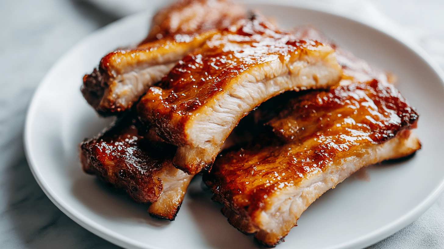 pyszne żeberka w miodzie air fryer gotowe do podania